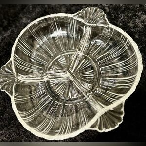Antique glass divided dish